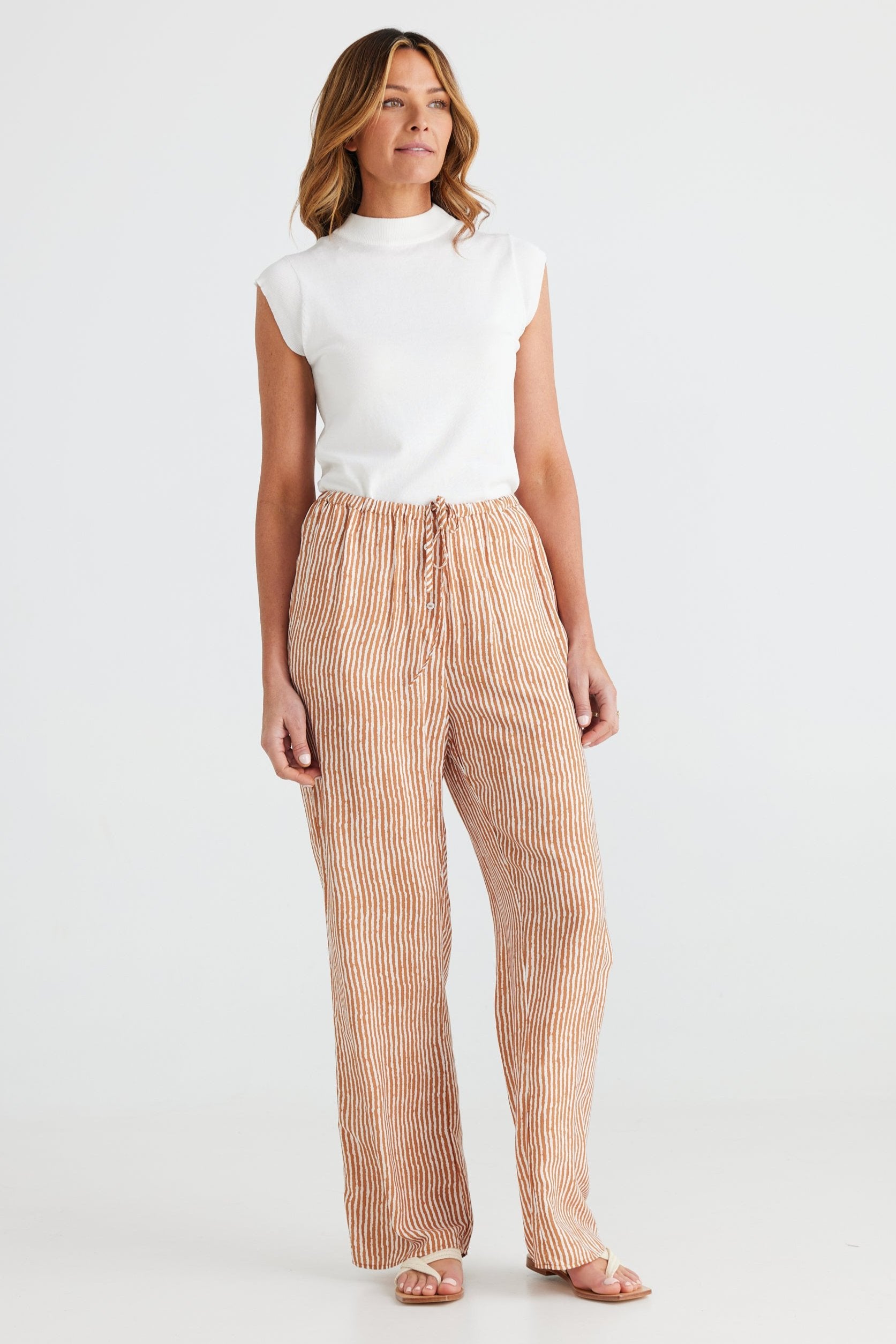 Second Valley Pants in Tan Stripe Second Valley Pants in Tan Stripe