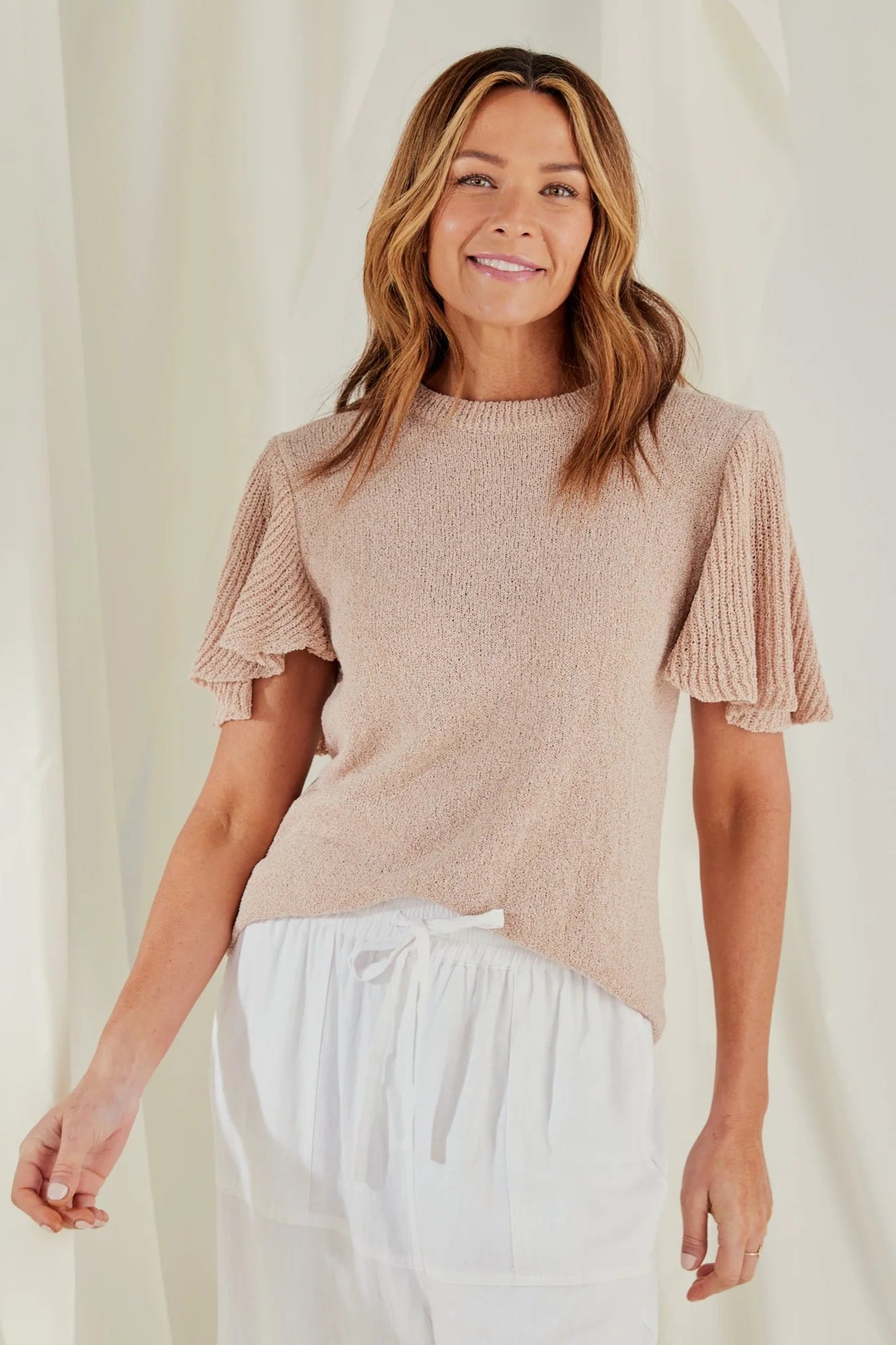 Manderly Knit Top in Oat Marle Manderly Knit Top in Oat Marle