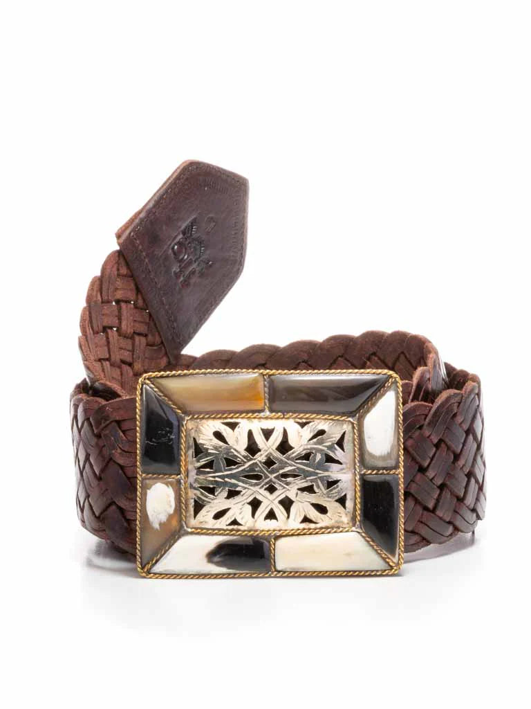 Aziza Wide Belt Bone Filigree Buckle in Tan Aziza Wide Belt Bone Filigree Buckle in Tan