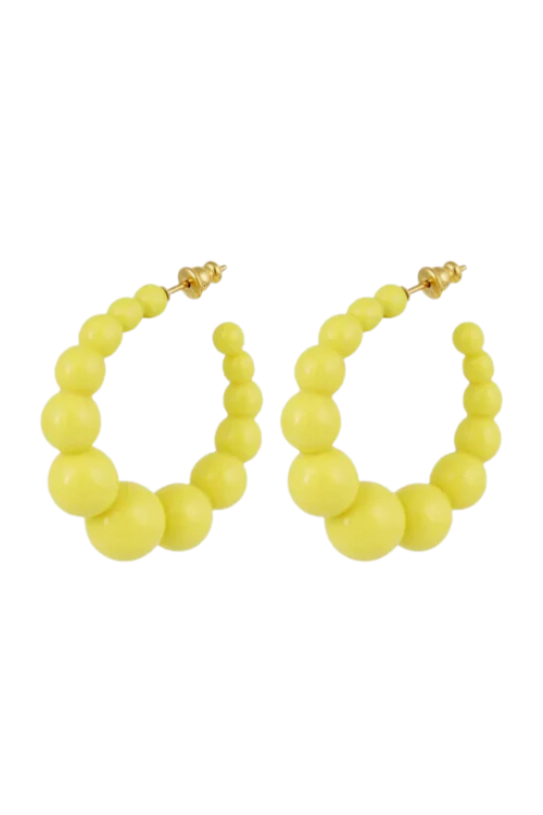 Creole Andy Acetate Hoop Earrings in Yellow Creole Andy Acetate Hoop Earrings in Yellow