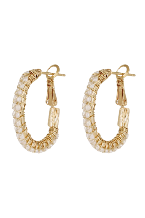 Creole Lyre Earrings in Perla Creole Lyre Earrings in Perla