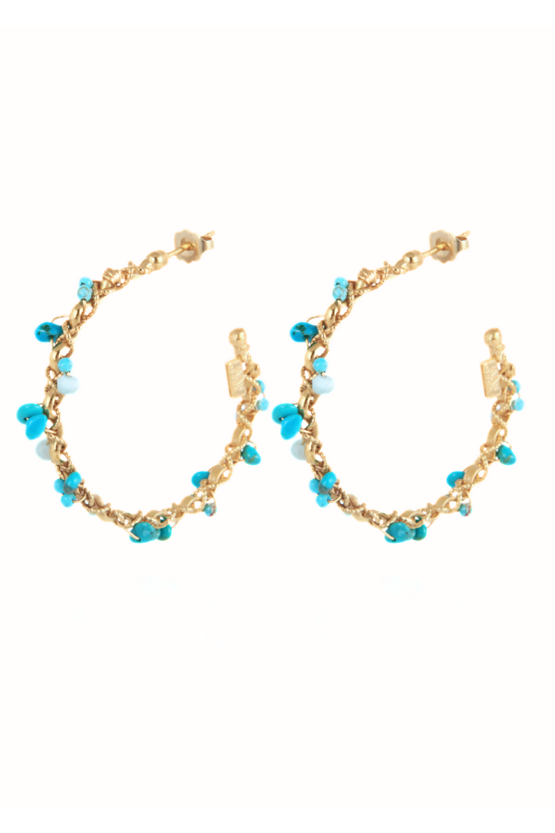 Creole Orphee Hoop Earrings in Turquoise Creole Orphee Hoop Earrings in Turquoise