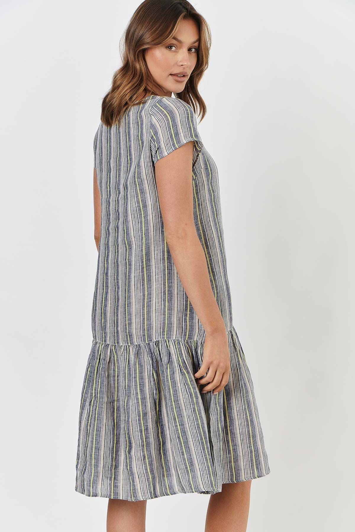 GA453 Linen Dress in Naval Gazing GA453 Linen Dress in Naval Gazing