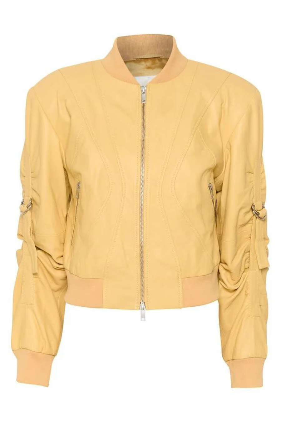 Elly Short Bomber in Dried Moss Elly Short Bomber in Dried Moss