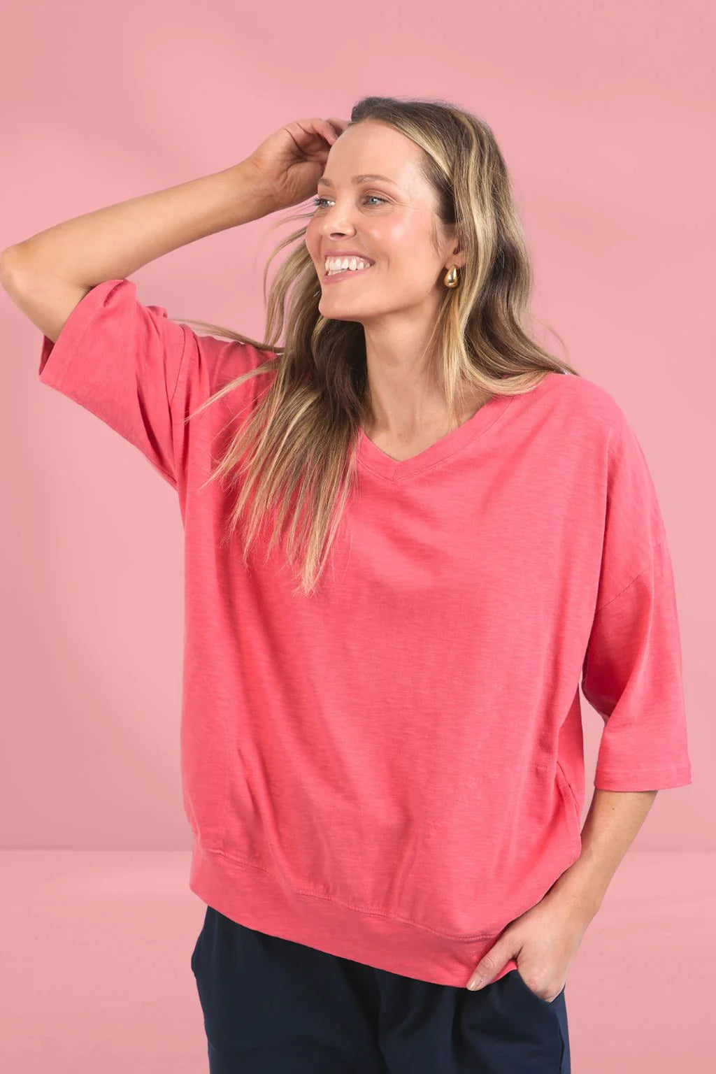Mazie Vee Neck in Watermelon Crush Mazie Vee Neck in Watermelon Crush