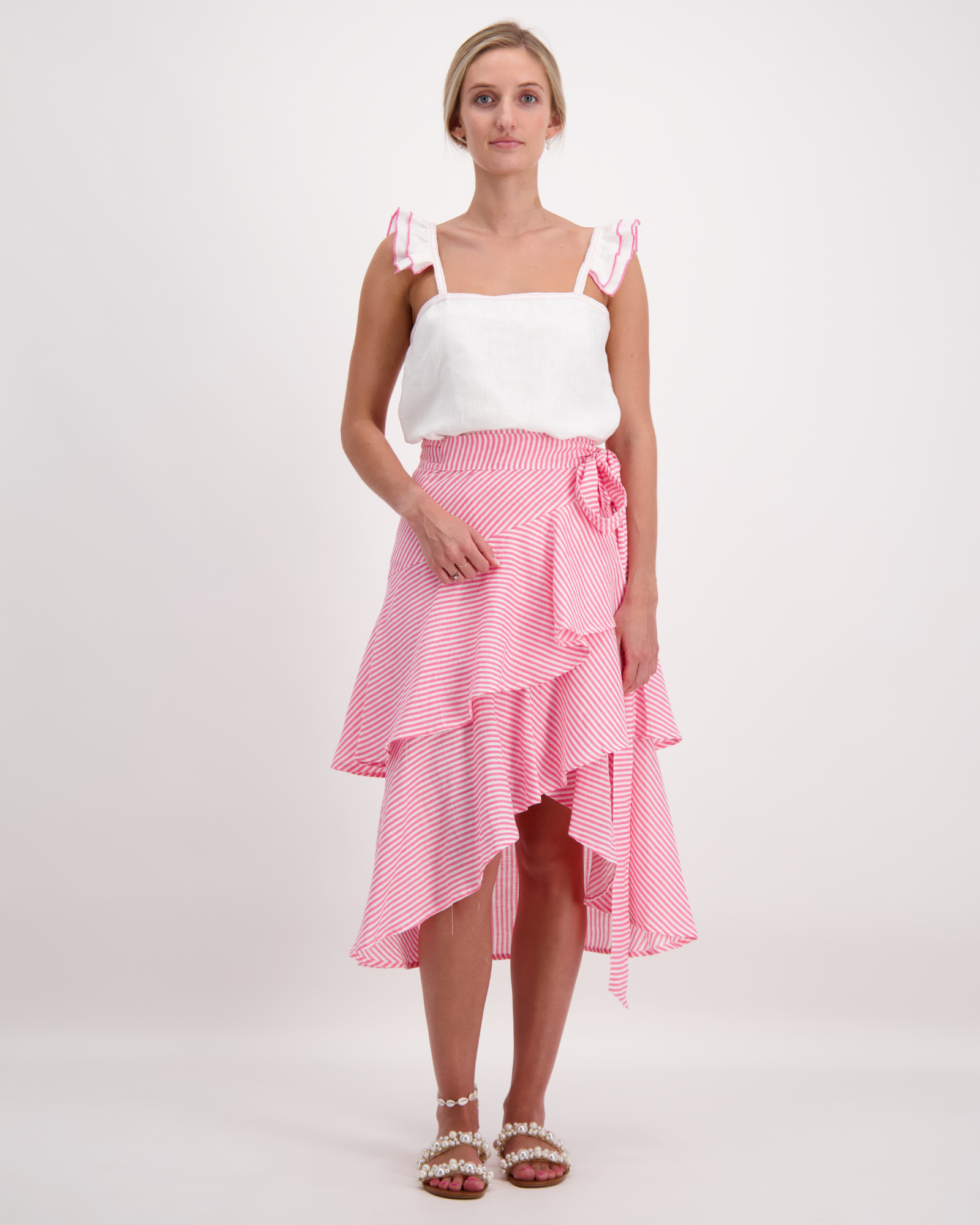 Tia Top in Pink Trim Tia Top in Pink Trim