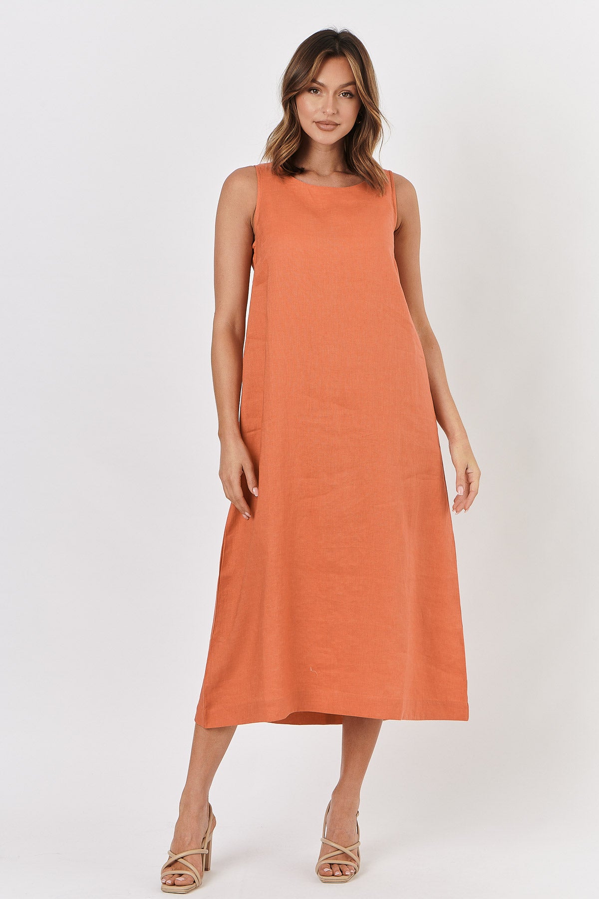 GA325 Linen Dress in Tandoori GA325 Linen Dress in Tandoori