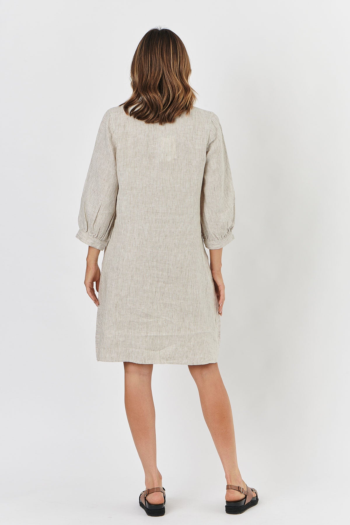 GA420 Linen Dress in Rattan GA420 Linen Dress in Rattan