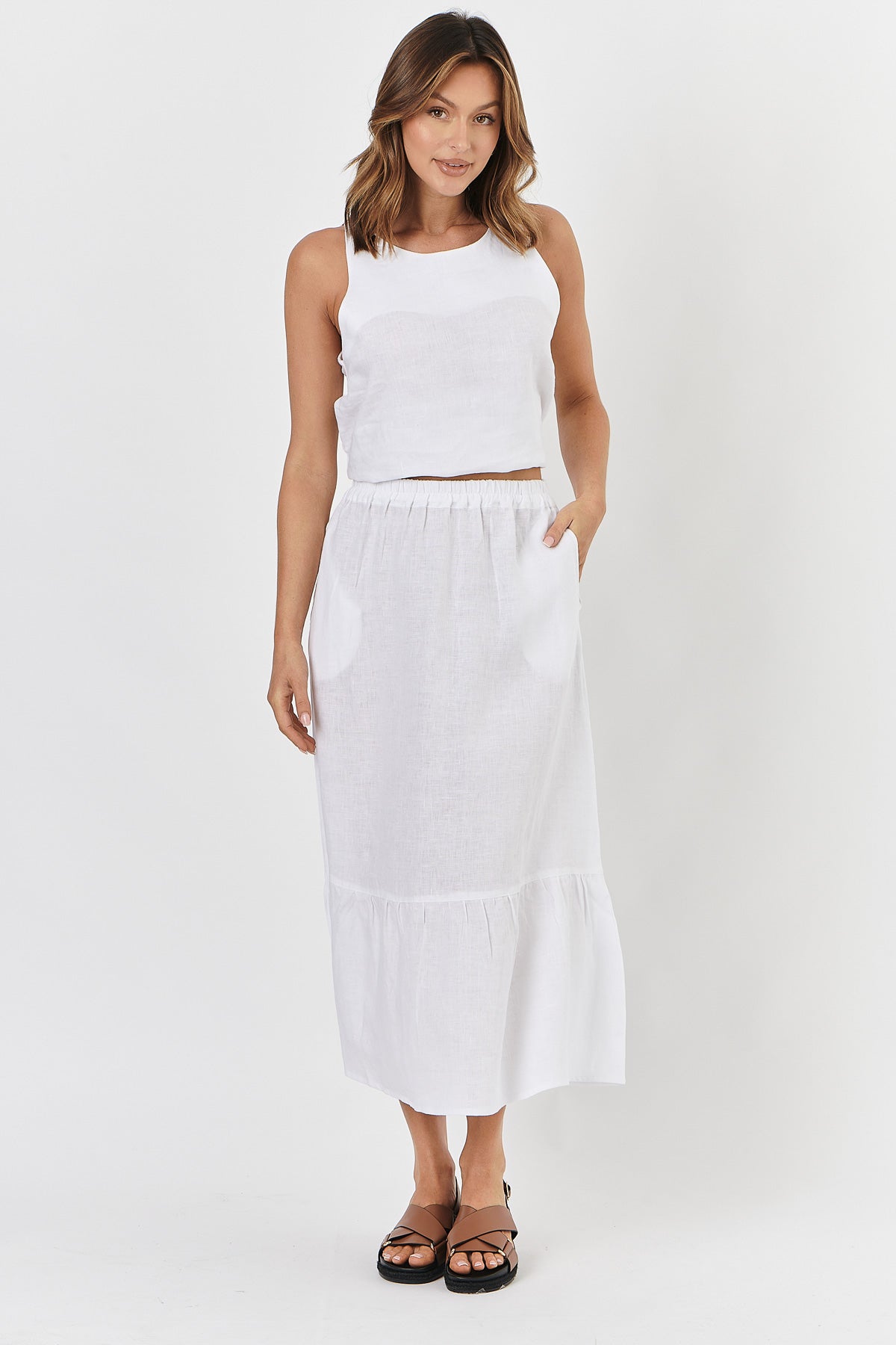 GA136 White Ruffle Skirt GA136 White Ruffle Skirt