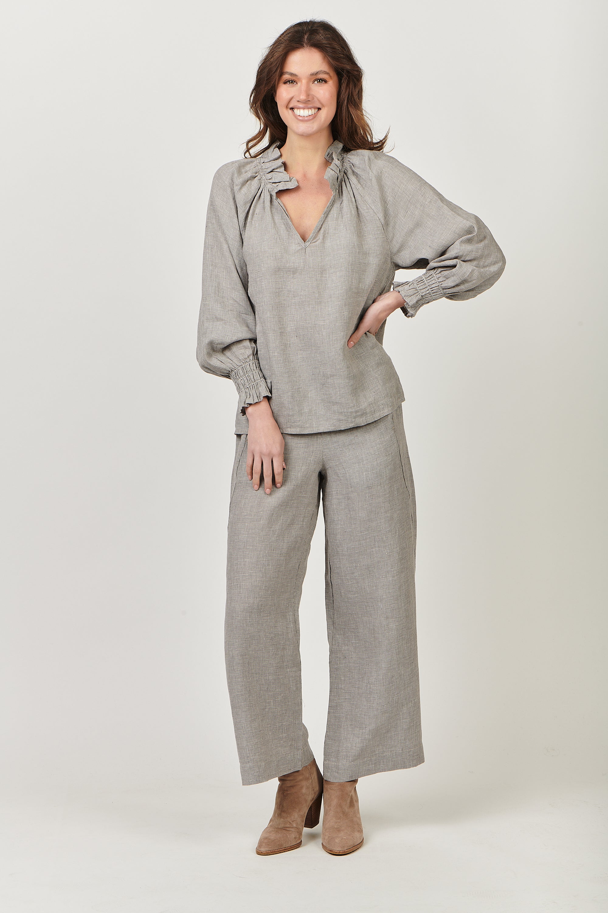 GA483 Top in Breen Houndstooth GA483 Top in Breen Houndstooth