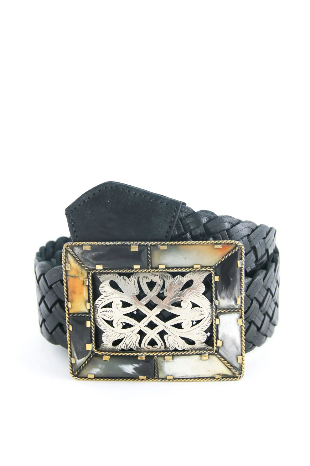 Aziza Wide Belt Bone Filigree Buckle in Tan Aziza Wide Belt Bone Filigree Buckle in Tan