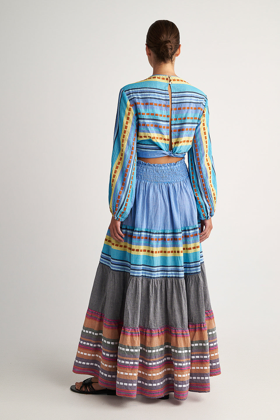 Zakar Cropped Tie Top in Alonissos Blue Zakar Cropped Tie Top in Alonissos Blue