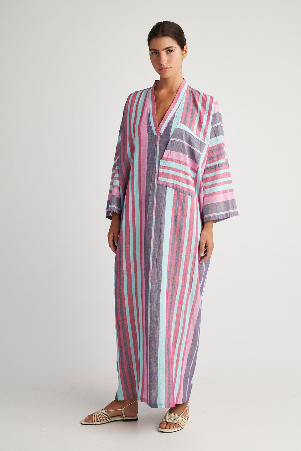 Maxi Kaftan Dress in Halki Aqua Maxi Kaftan Dress in Halki Aqua