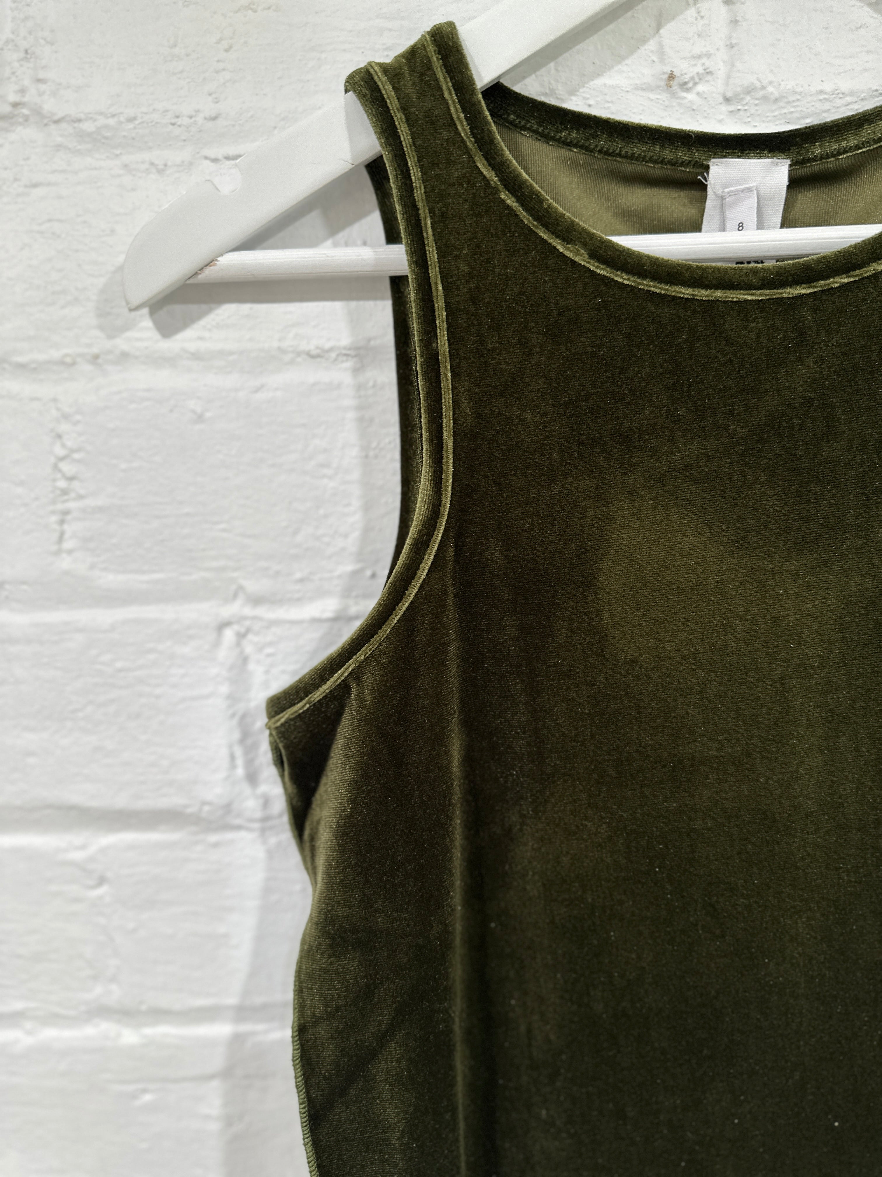 Tina Velvet Tank Top | Moss Green Tina Velvet Tank Top | Moss Green