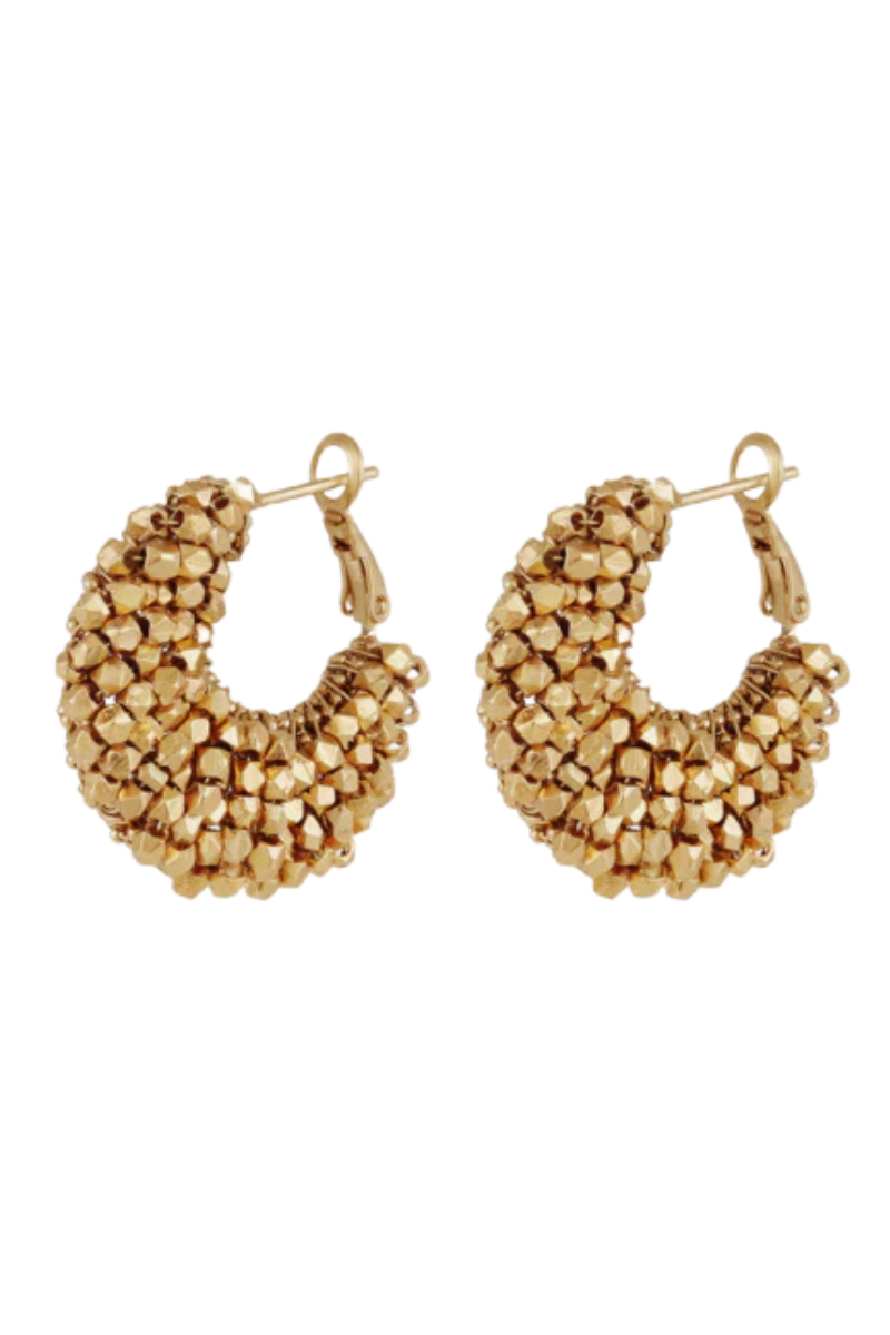 Izzia Beaded Huggie Earrings Izzia Beaded Huggie Earrings