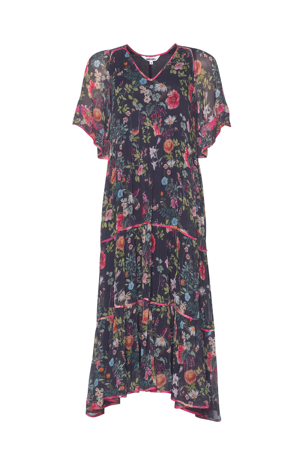 Fleur Presses Midi Dress in Indigo Multi Fleur Presses Midi Dress in Indigo Multi