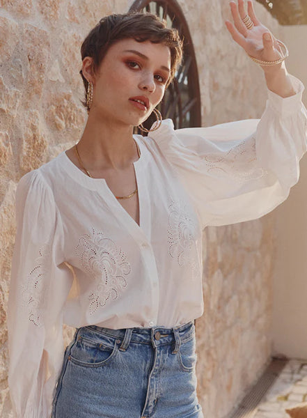 Marie Louise De Monterey - Moroccan Lace Blouse - Womens Clothing