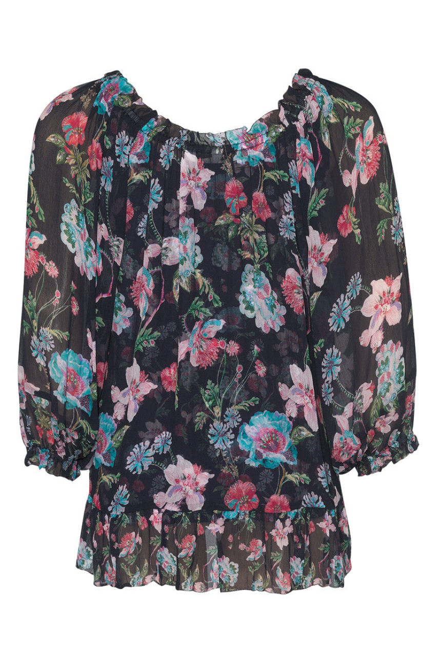 Marquise Blouse in Indigo Multi Marquise Blouse in Indigo Multi