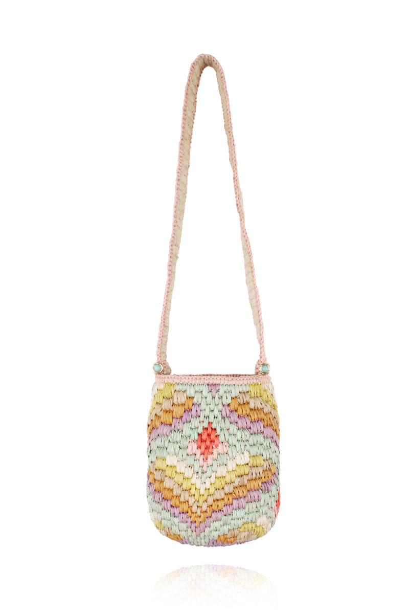 Mini Raffia Bucket Bag in Pastel Mini Raffia Bucket Bag in Pastel