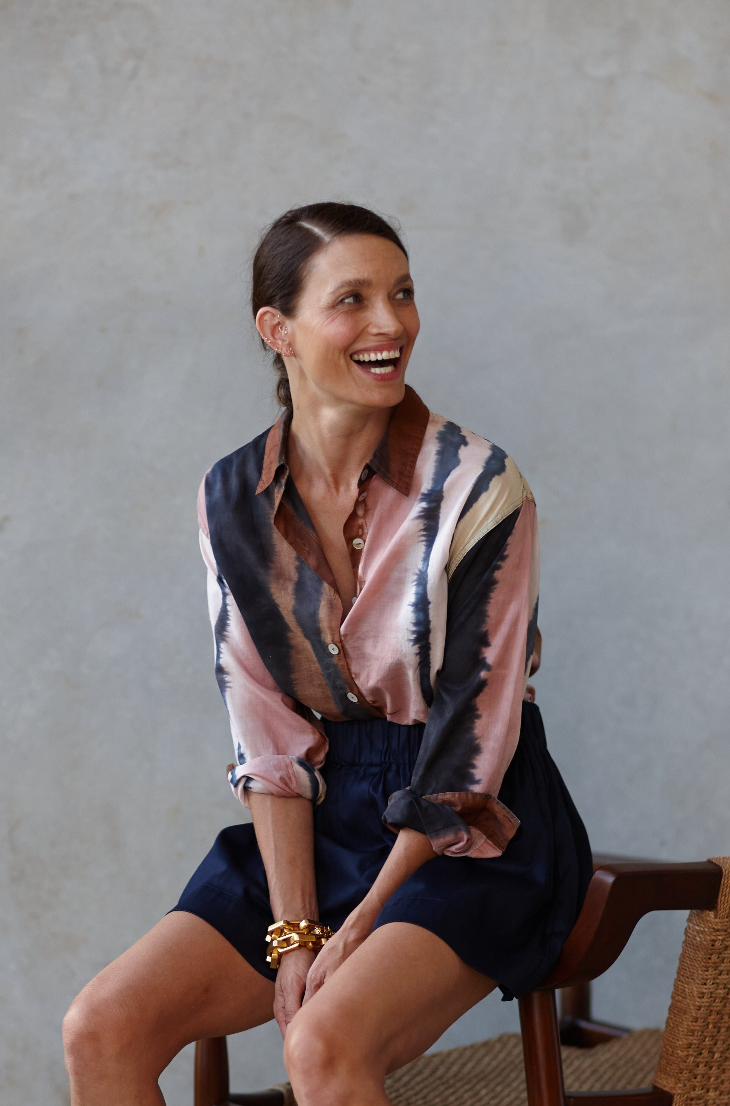 Ivy Button Shirt in Campania Bold Stripe Ivy Button Shirt in Campania Bold Stripe