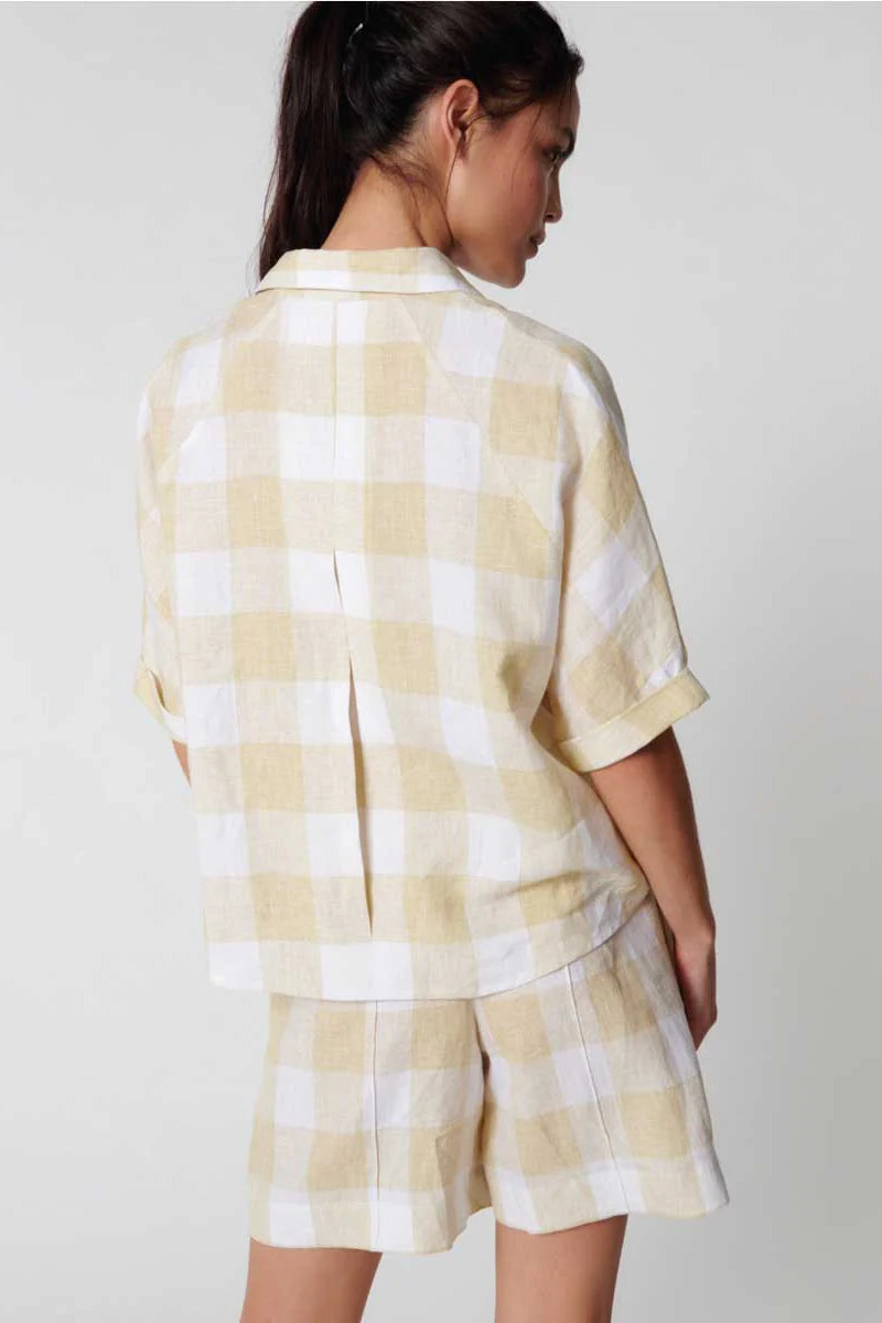 Plisse Shorts in Dijon Check Plisse Shorts in Dijon Check