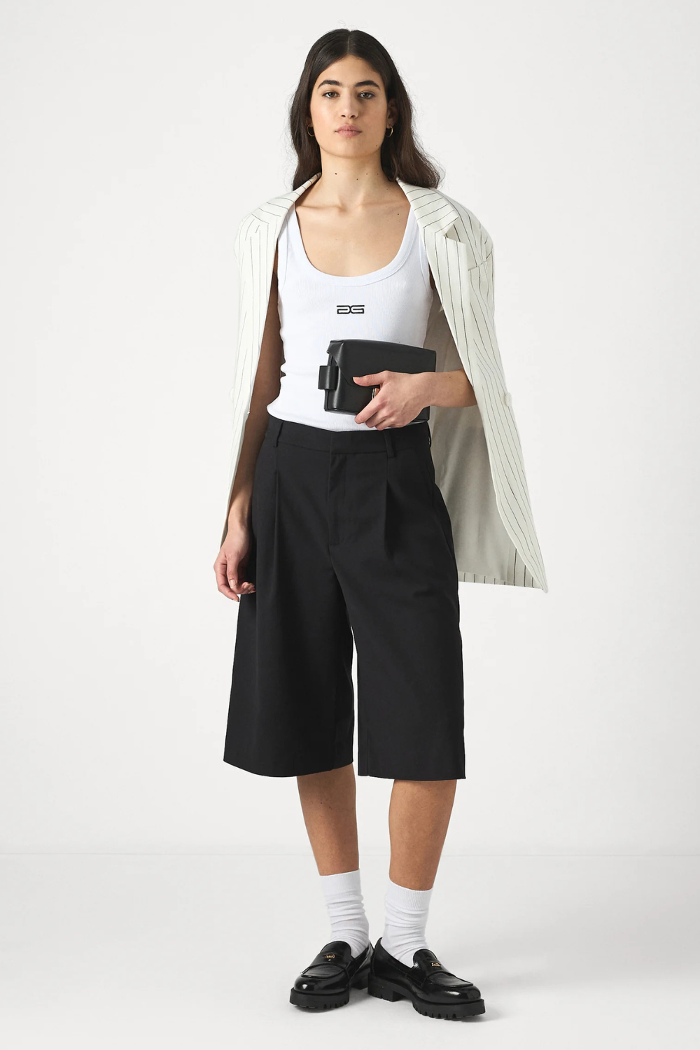 Paula Long Shorts in Black Paula Long Shorts in Black