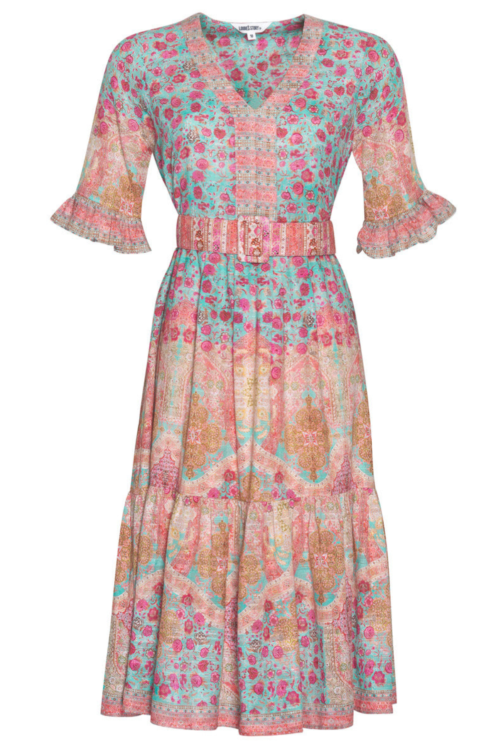 Ravello Dress in Aqua Multi Ravello Dress in Aqua Multi