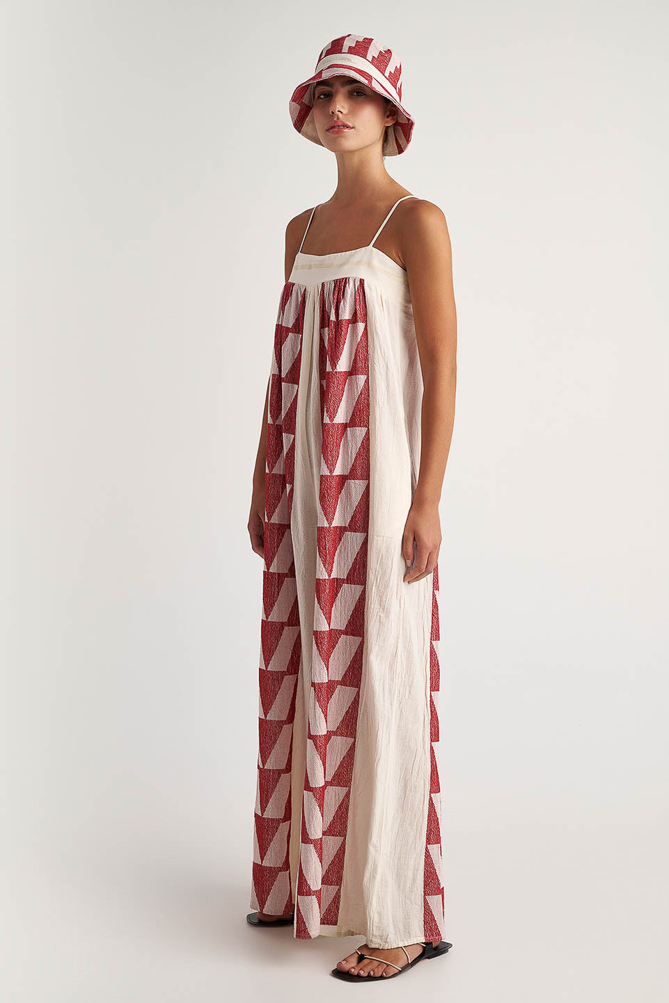 Zakar Jumpsuit in Red/Natural Zakar Jumpsuit in Red/Natural