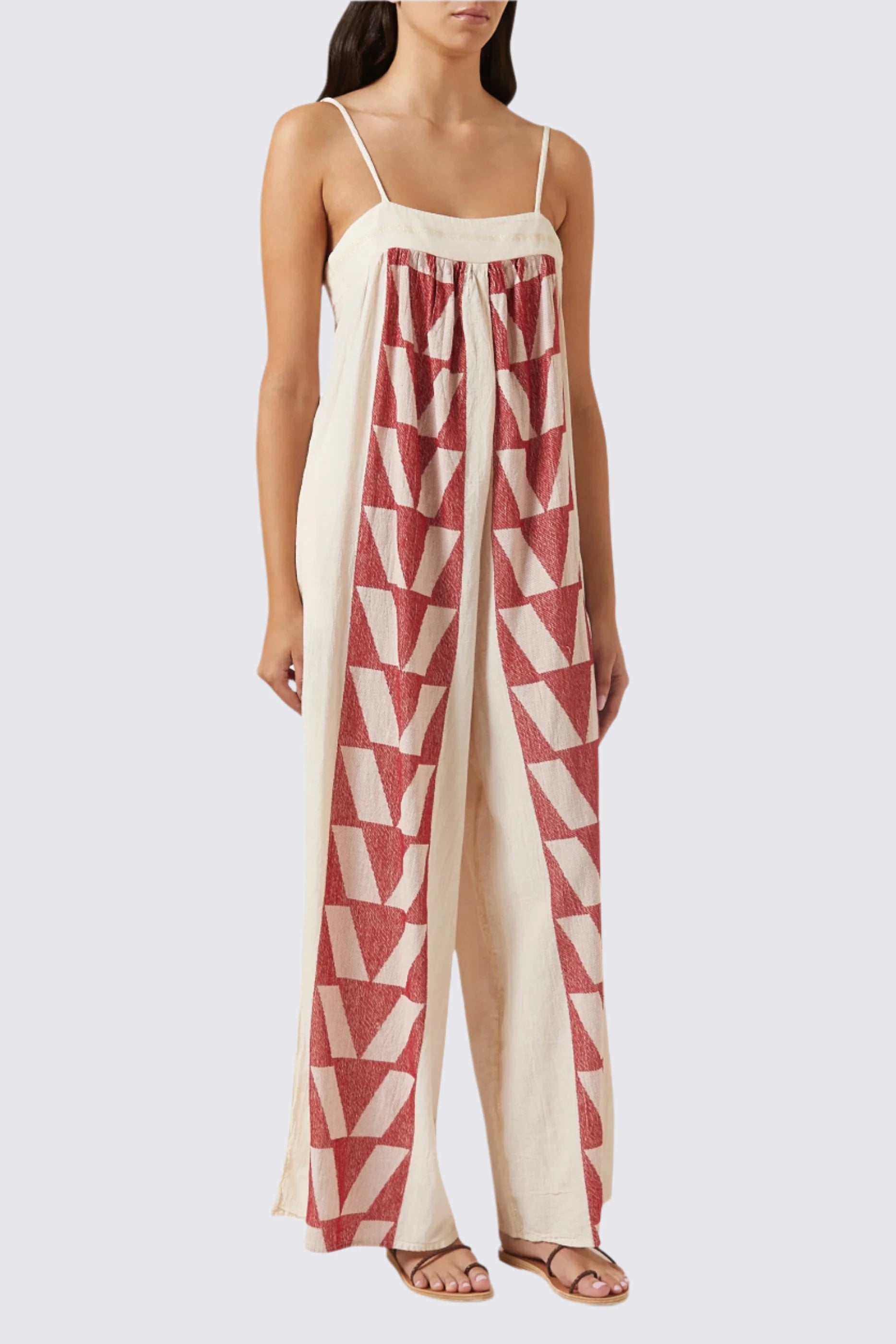 Zakar Jumpsuit in Red/Natural Zakar Jumpsuit in Red/Natural
