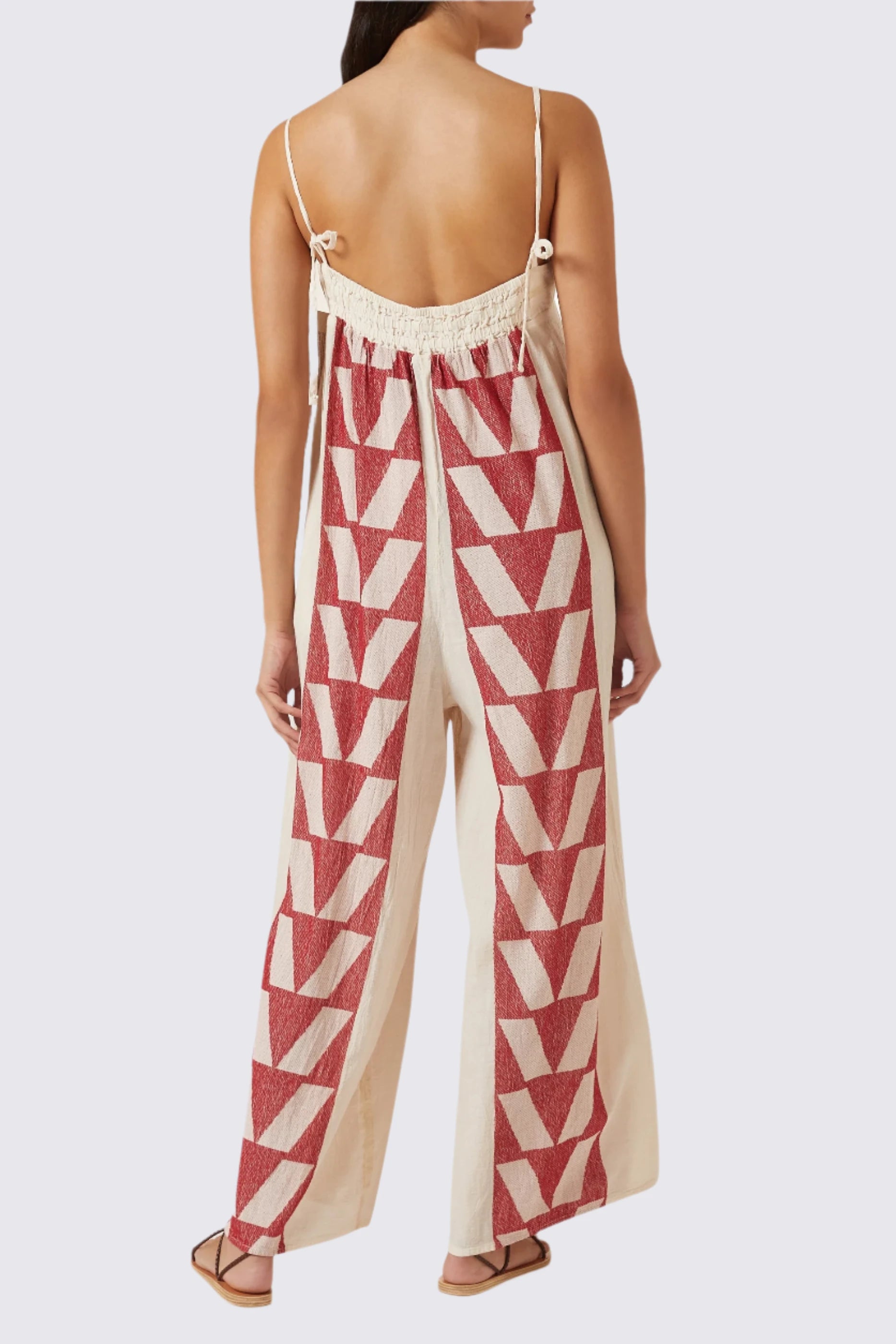 Zakar Jumpsuit in Red/Natural Zakar Jumpsuit in Red/Natural
