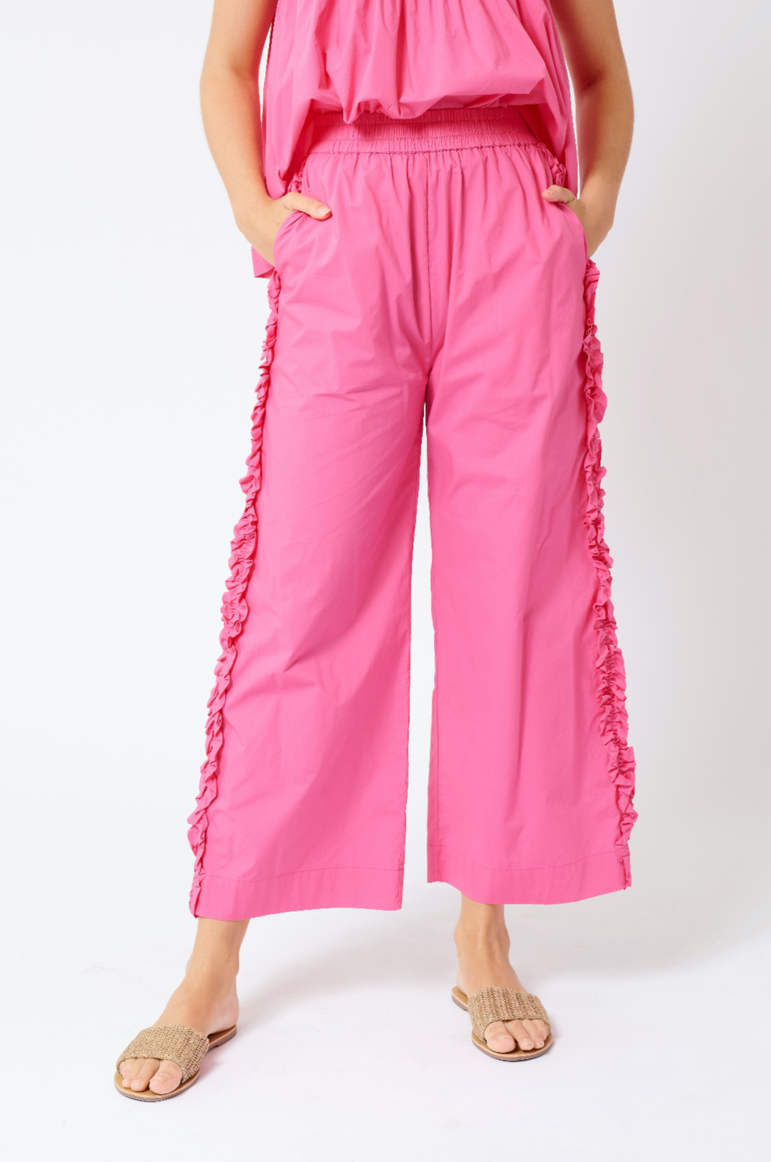 Sao Paulo Cotton Poplin Pant in Rasberry Sao Paulo Cotton Poplin Pant in Rasberry