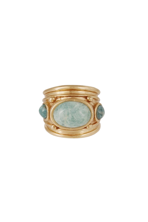 Simone ring gold in Amazonite & Blue Apatite Simone ring gold in Amazonite & Blue Apatite