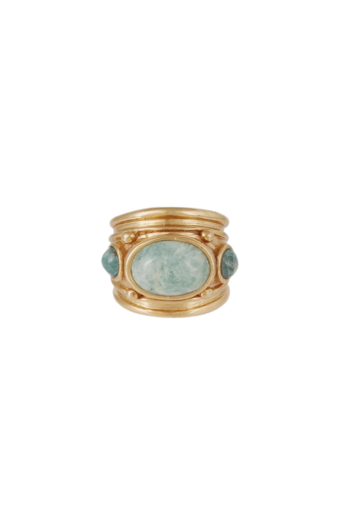 Simone ring gold in Amazonite & Blue Apatite Simone ring gold in Amazonite & Blue Apatite