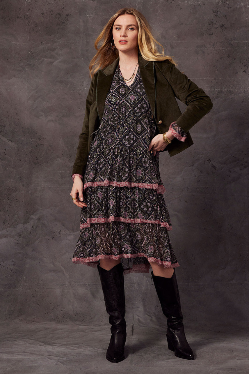 Spirited Dress in Olive Multi Spirited Dress in Olive Multi