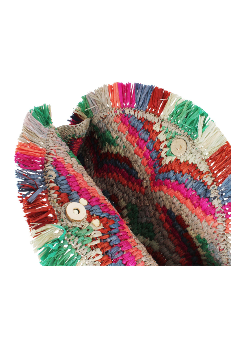 Sun Fringe Raffia Clutch in Pop Sun Fringe Raffia Clutch in Pop