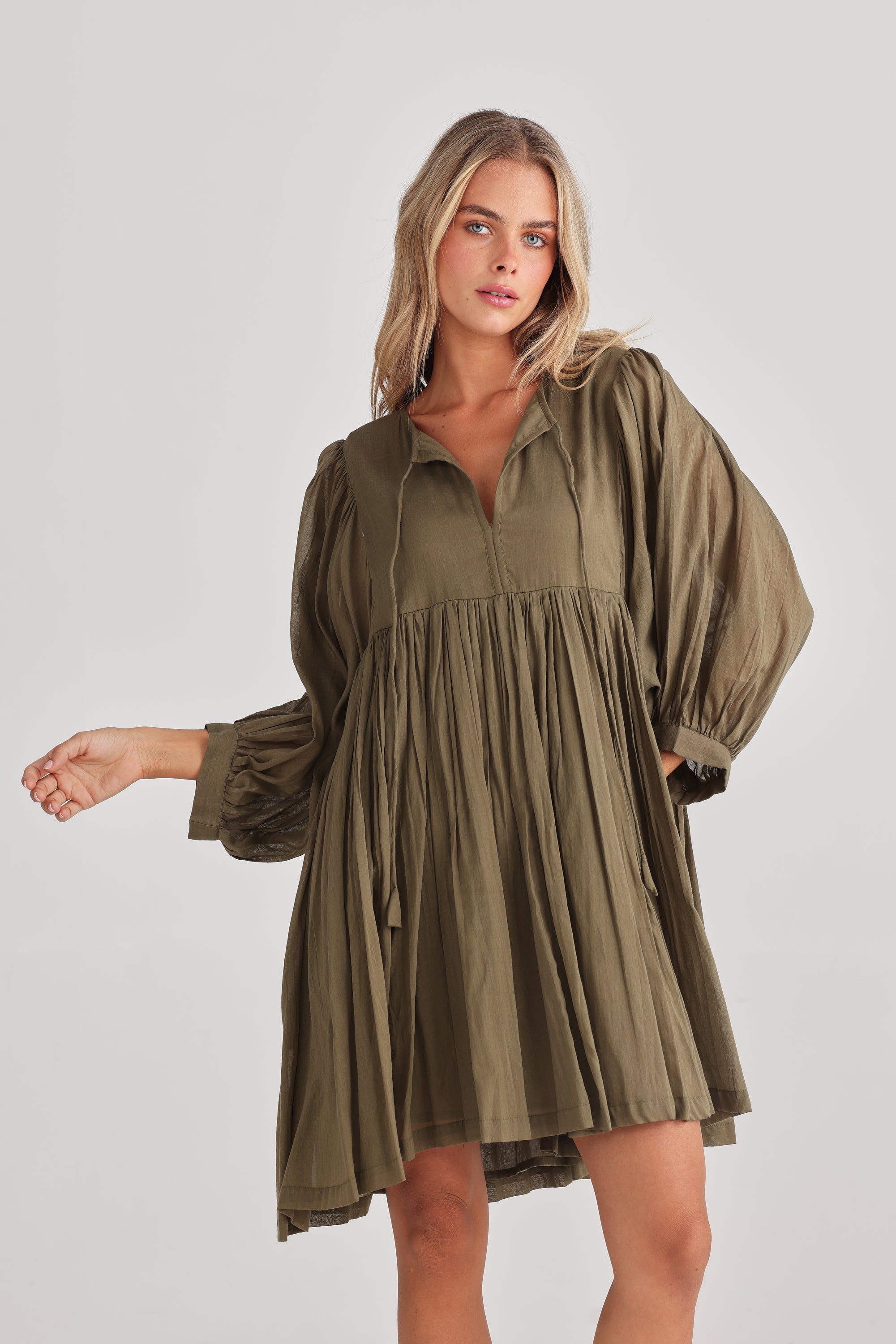 Wisteria Mini Dress in Olive Wisteria Mini Dress in Olive