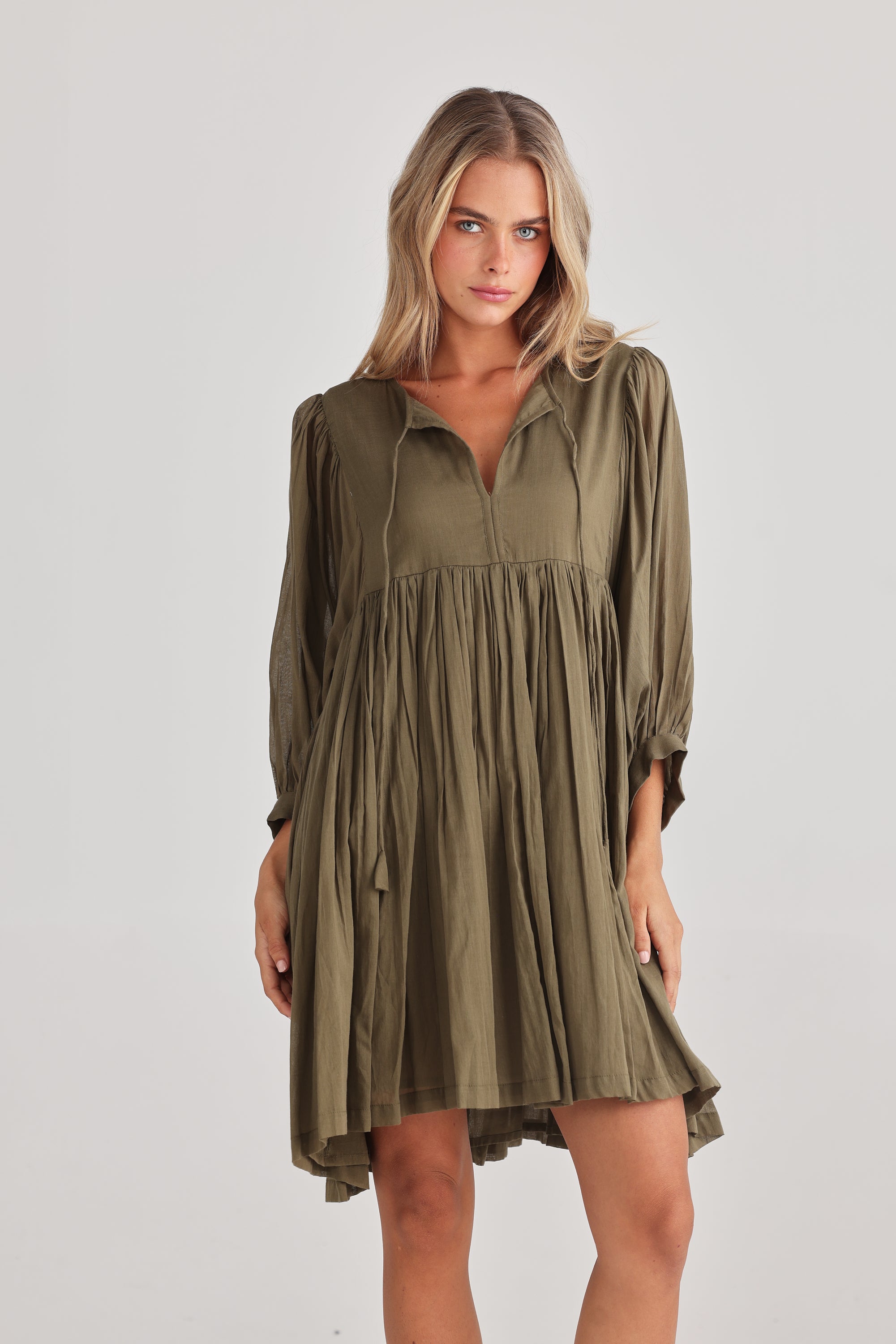Wisteria Mini Dress in Olive Wisteria Mini Dress in Olive