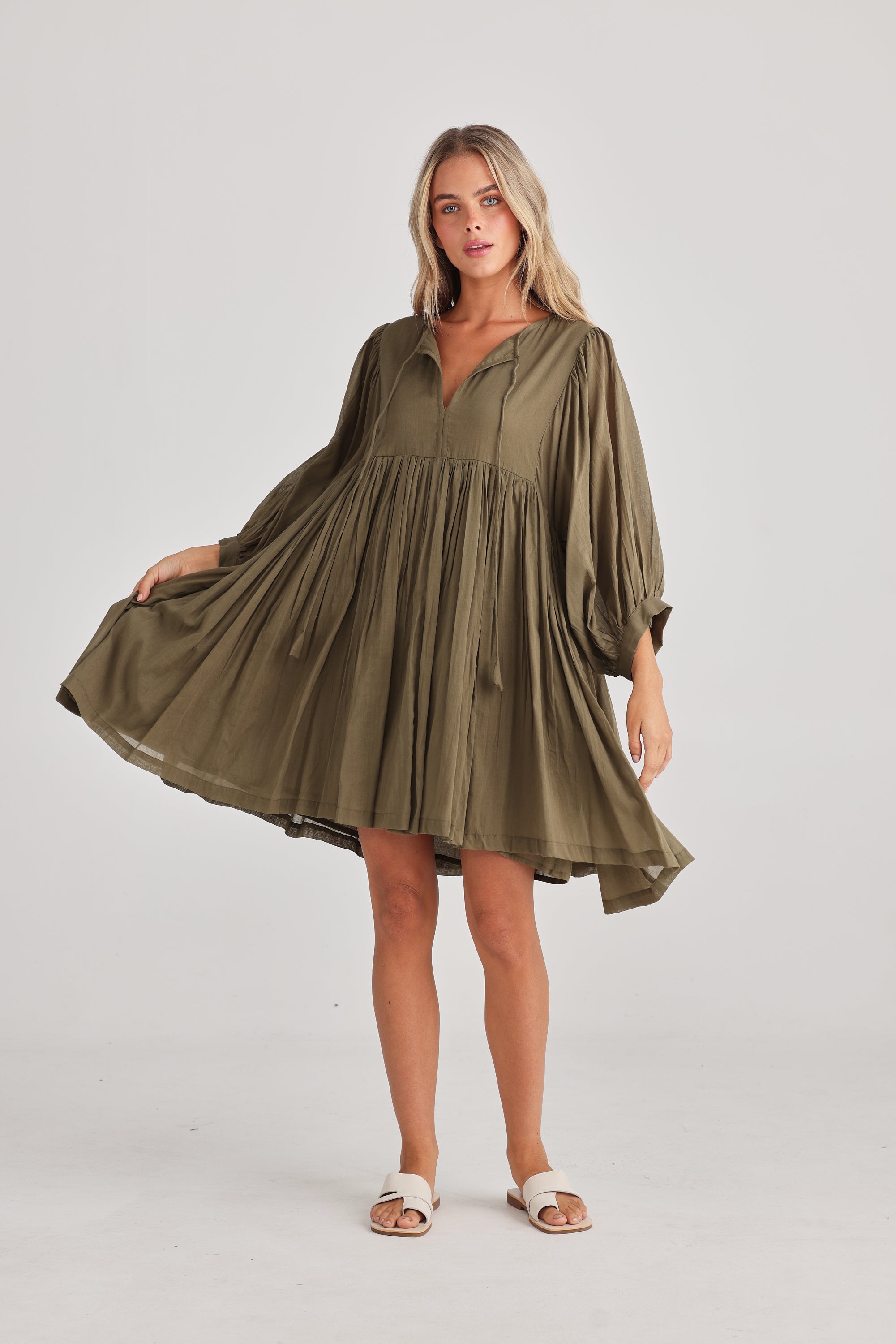 Wisteria Mini Dress in Olive Wisteria Mini Dress in Olive