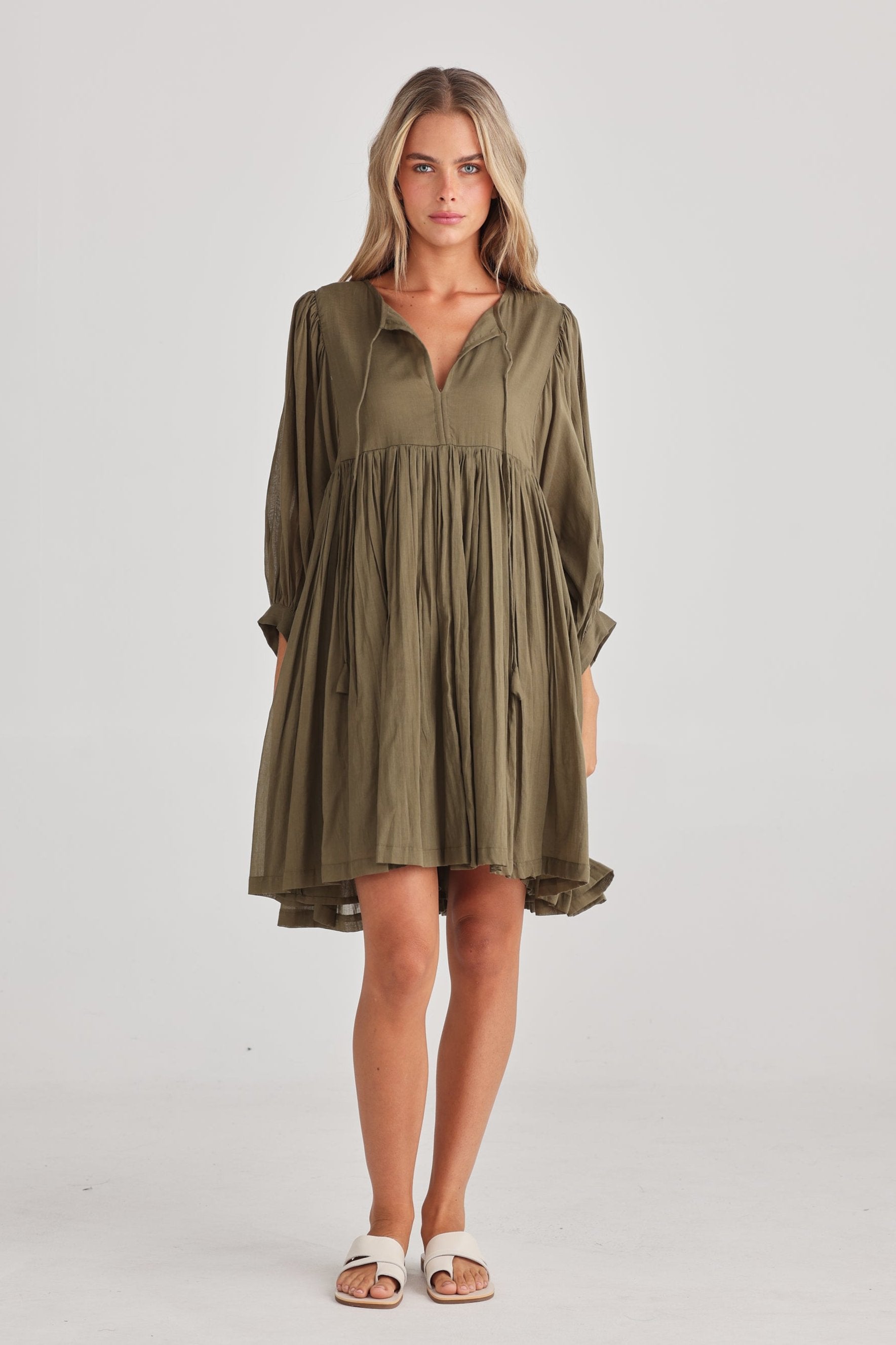 Wisteria Mini Dress in Olive Wisteria Mini Dress in Olive