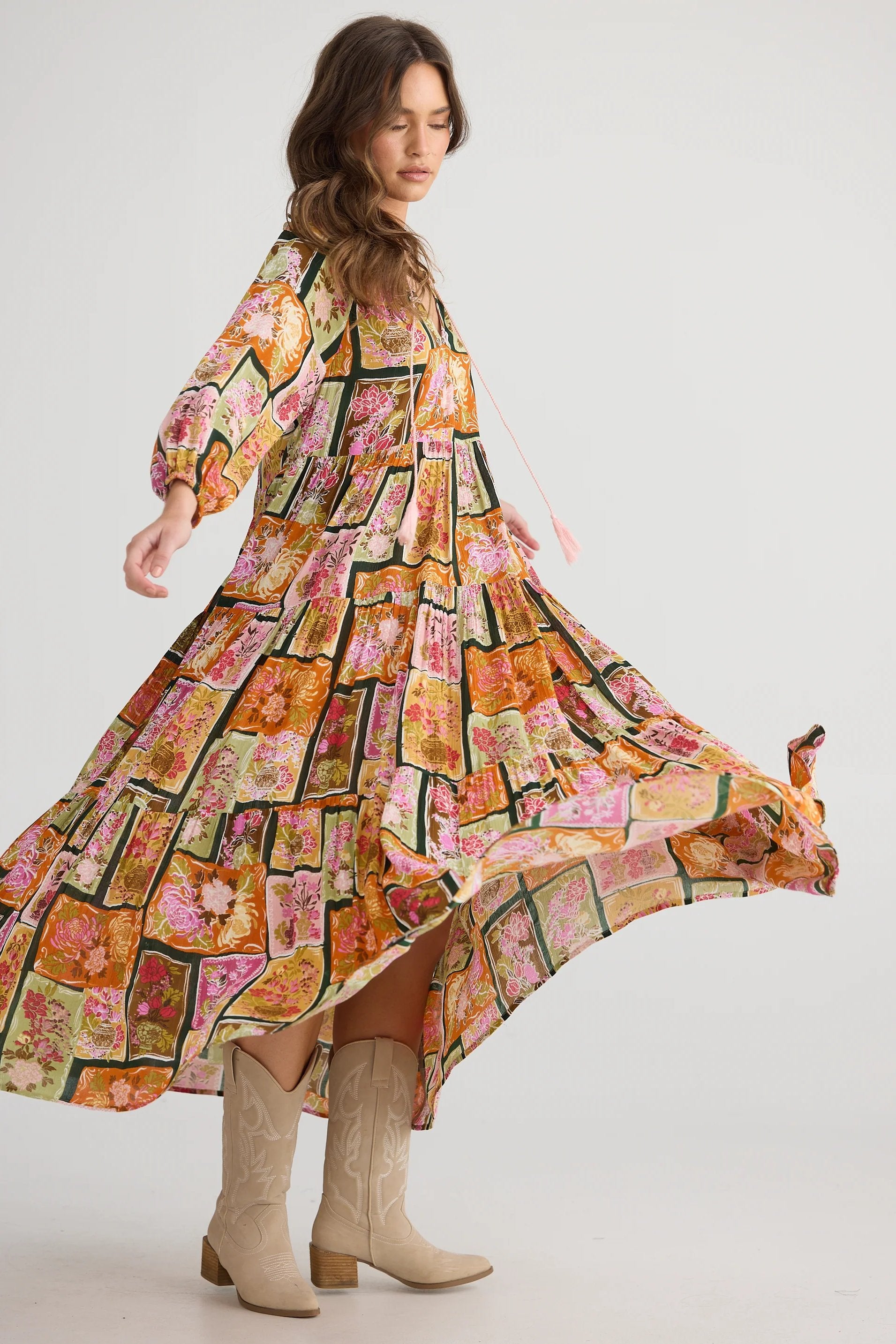 Damascus Mid Sleeve Dress | Postcard Petals Damascus Mid Sleeve Dress | Postcard Petals