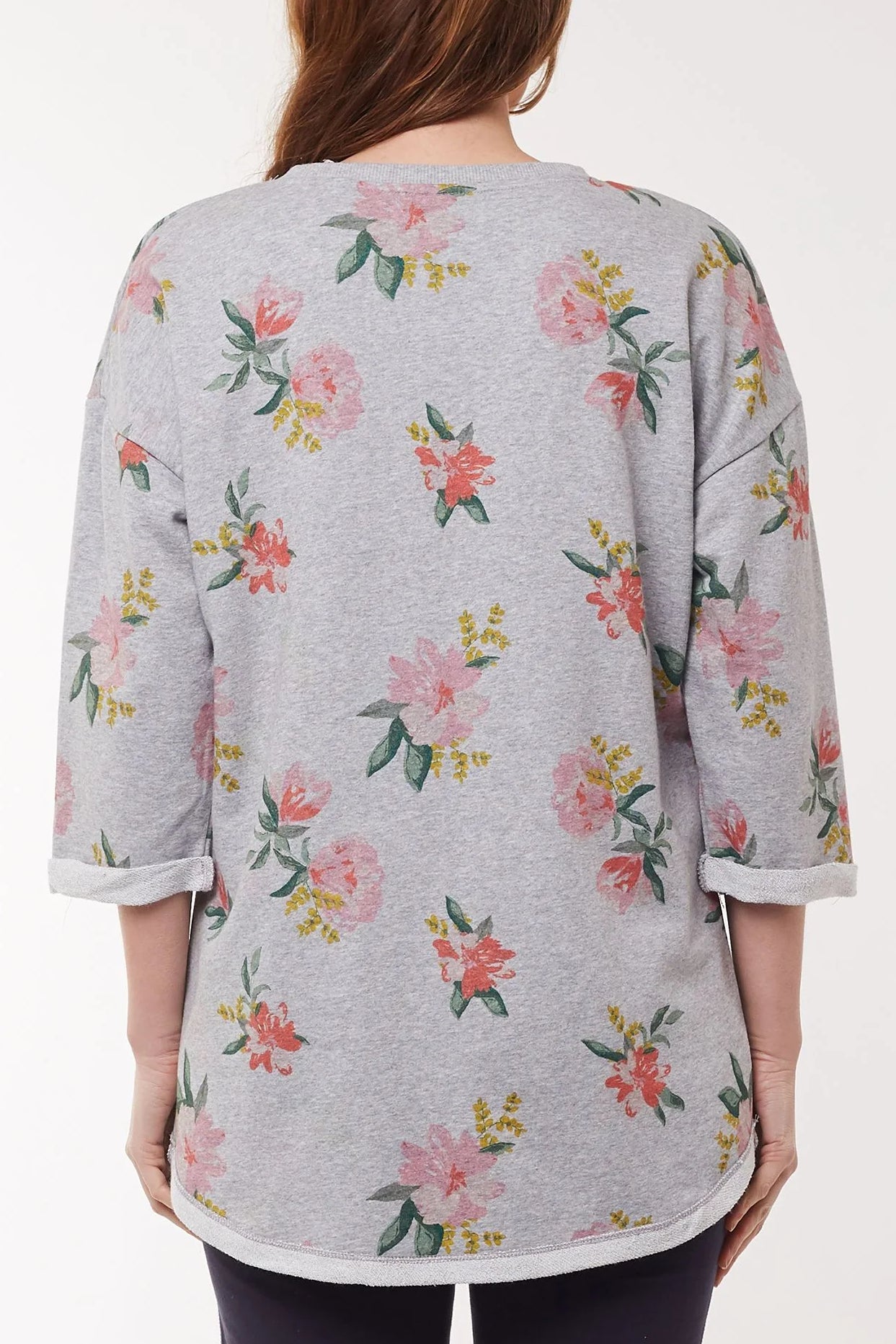 Secret Garden Fleece Crew in Grey Marle Secret Garden Fleece Crew in Grey Marle