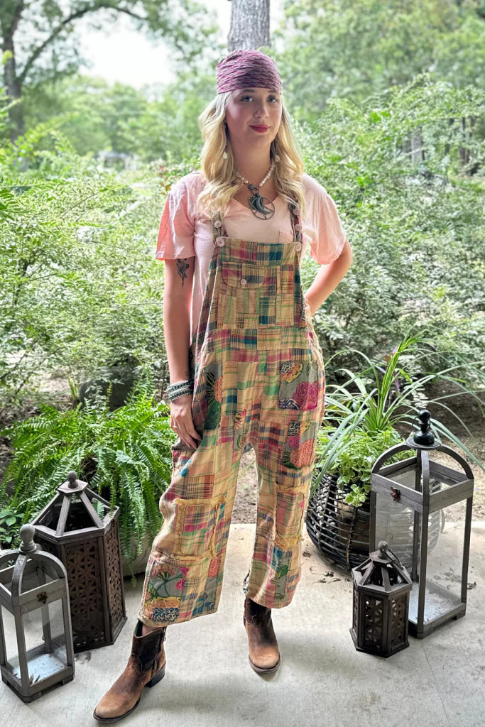 Travels Await Overalls - Patchwork Garden Travels Await Overalls - Patchwork Garden