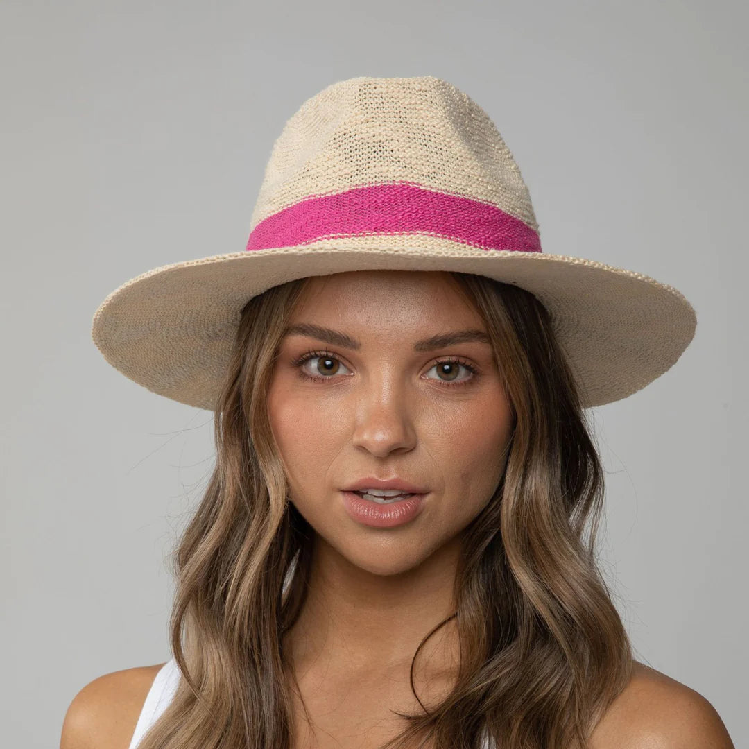 Avalon Stripe Rancher Hat in Hot Pink Stripe Avalon Stripe Rancher Hat in Hot Pink Stripe