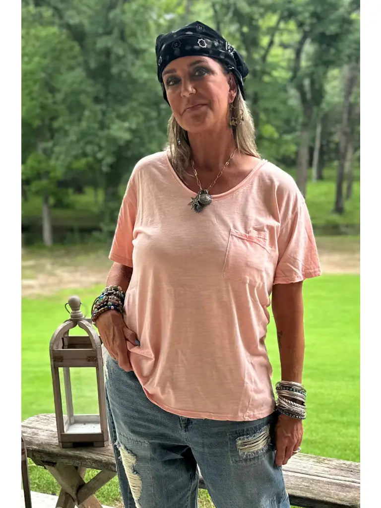 Moon Dance V-Neck Tee in Blush Moon Dance V-Neck Tee in Blush