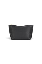 ELSHAM BOUTIQUE black calf nappa leather mini pouch with brass zip closure and gold logo detail
