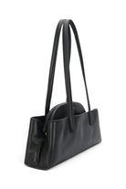 ELSHAM BOUTIQUE black ironed calf nappa leather mini vault tote with brass hardware and dual fixed top handles