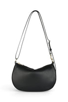 ELSHAM BOUTIQUE black calf nappa mini sling bag with brass hardware and adjustable crossbody strap