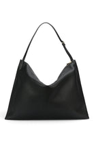 ELSHAM BOUTIQUE Chopalopagus slouchy black calf nappa leather shoulder bag with adjustable strap and brass hardware