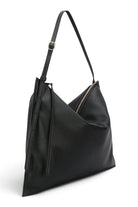 ELSHAM BOUTIQUE Chopalopagus black calf nappa leather slouchy shoulder bag with adjustable strap and brass hardware