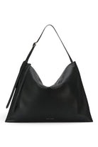 ELSHAM BOUTIQUE Chopalopagus slouchy black calf nappa leather shoulder bag with adjustable strap and brass hardware